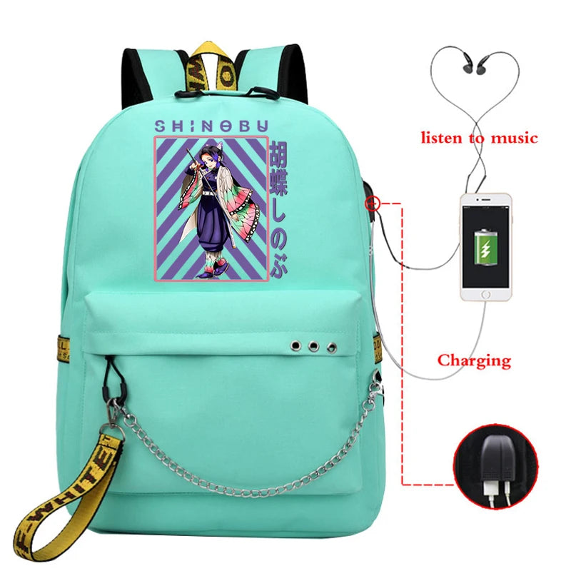 Demon Slayer Anime Men's Fishing Backpack Outdoor Camping Bag