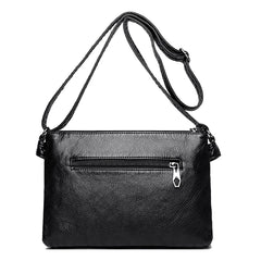 Double Pocket Crossbody Bag Women Shoulder Bags Leather Handbags