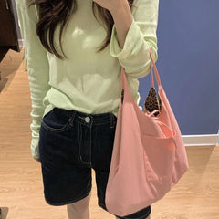 Large Capacity Canvas Handbags Leopard Pattern Women Shoulder Bags Tote