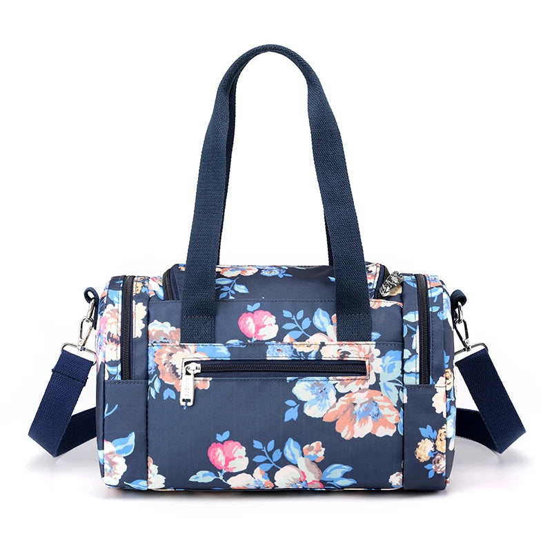 Flower Women Crossbody Bag Nylon Top-Handle Tote