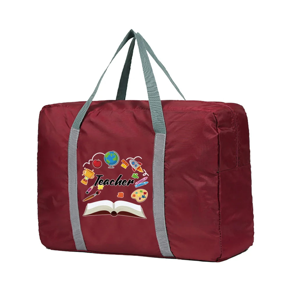 Teacher Series Print Tote Handbag Travel Duffle Handbags