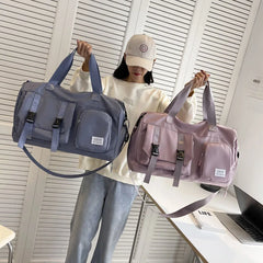 Large Capacity Folding Travel Bag with Dry and Wet Separation Pockets