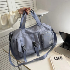 Large Capacity Folding Travel Bag with Dry and Wet Separation Pockets