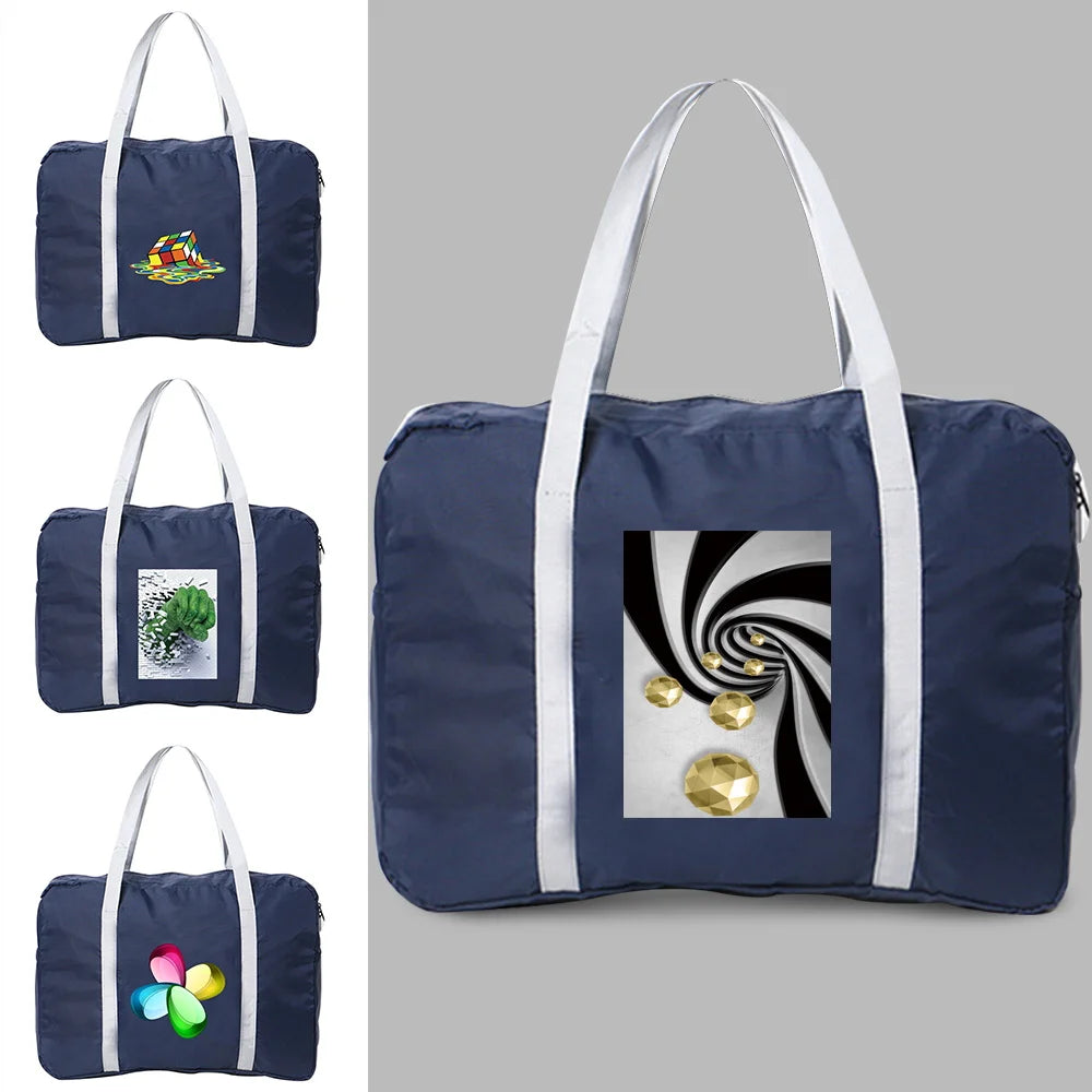 Large Capacity Folding Travel Bags 3D Print Luggage Tote Handbag