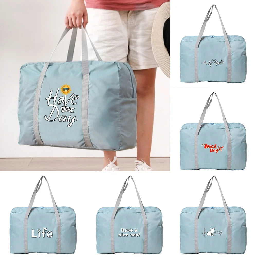Food Print Large Travel Bag Tote Handbag Duffle Bags