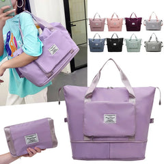 Large Folding Travel Bag Waterproof Tote Duffle Gym Yoga Storage Shoulder