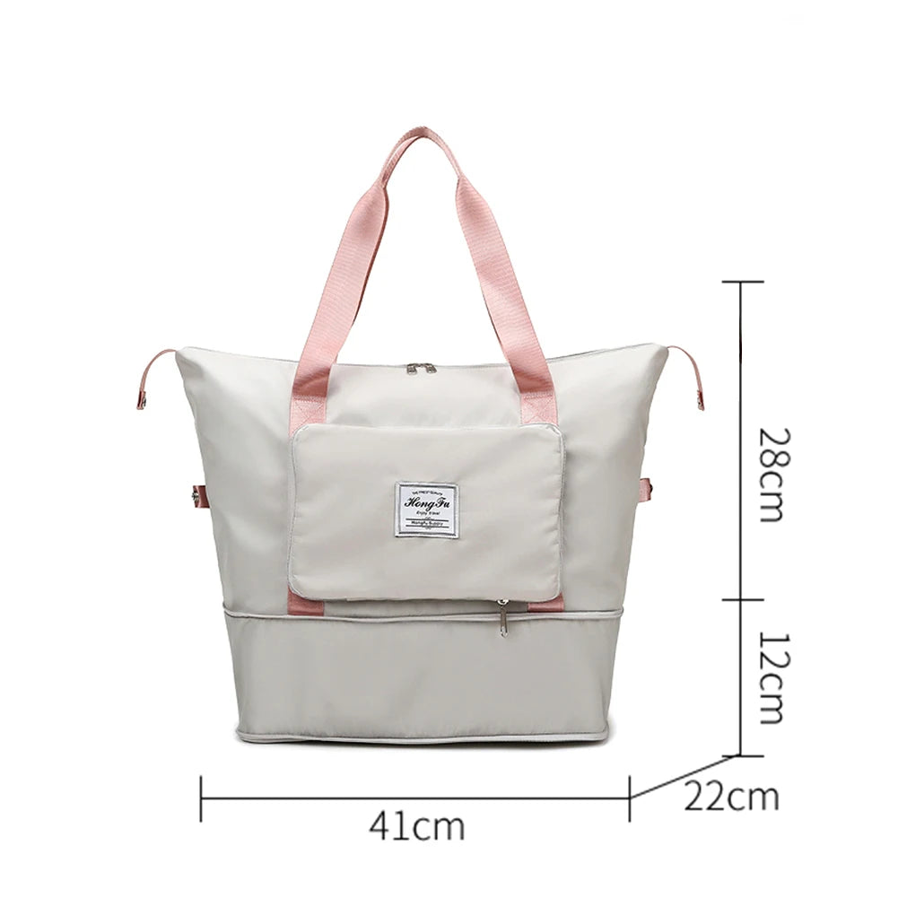 Large Folding Travel Bag Waterproof Duffle Gym Yoga Shoulder Bag