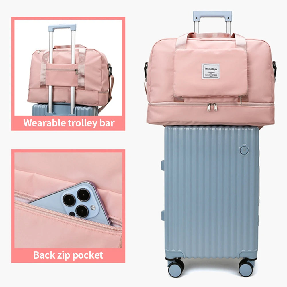 Large Capacity Folding Travel Bag Waterproof Tote Handbag