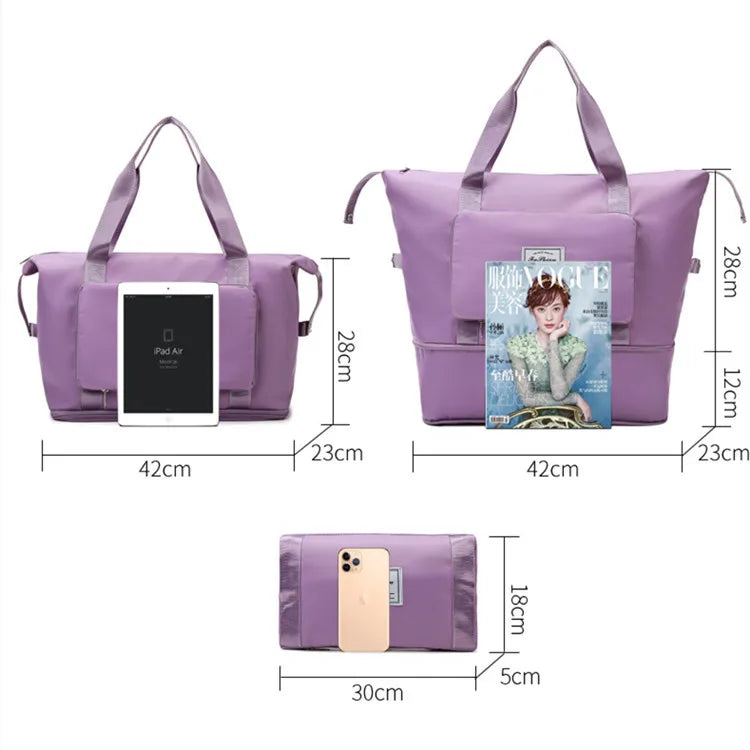 Large Capacity Waterproof Folding Travel Bag Luggage Tote Gym Yoga Shoulder Bag