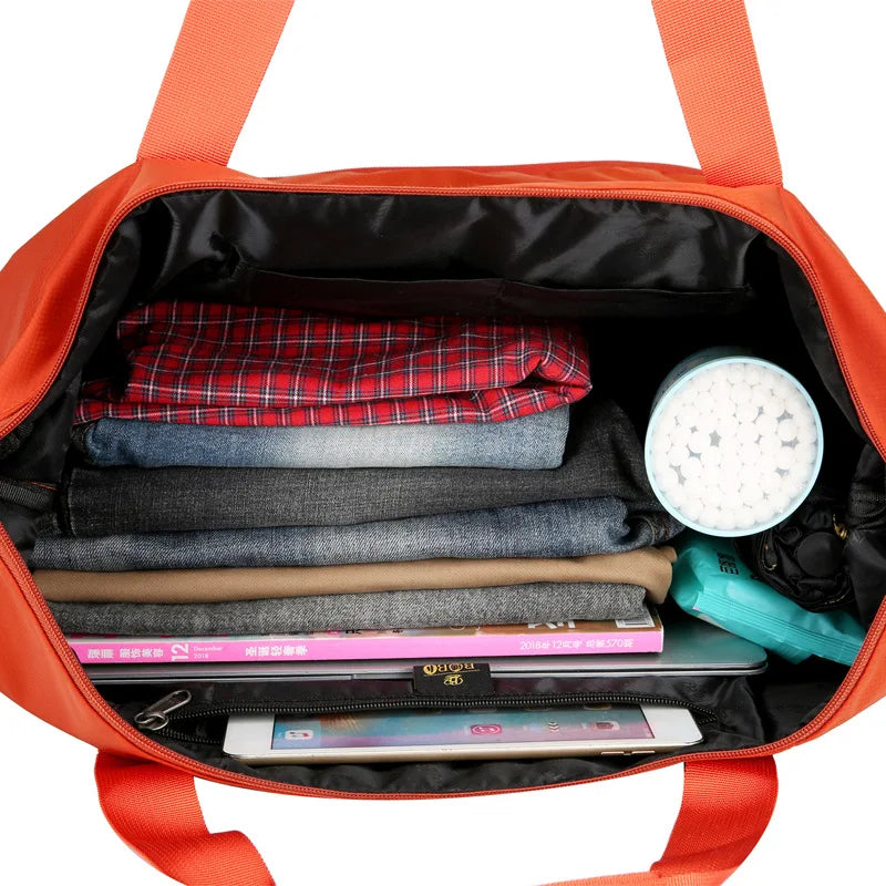 Large Capacity Foldable Travel Bag Waterproof Nylon Sports Handbag