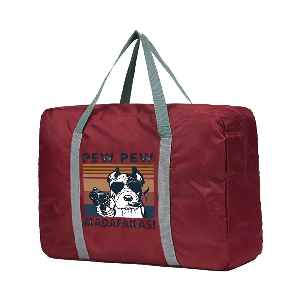 Large Capacity Travel Bag Pew Print Luggage Tote Duffle Gym Yoga Shoulder Bag