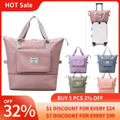 Large Capacity Folding Travel Luggage Waterproof Gym Bag Women Handle Handbag