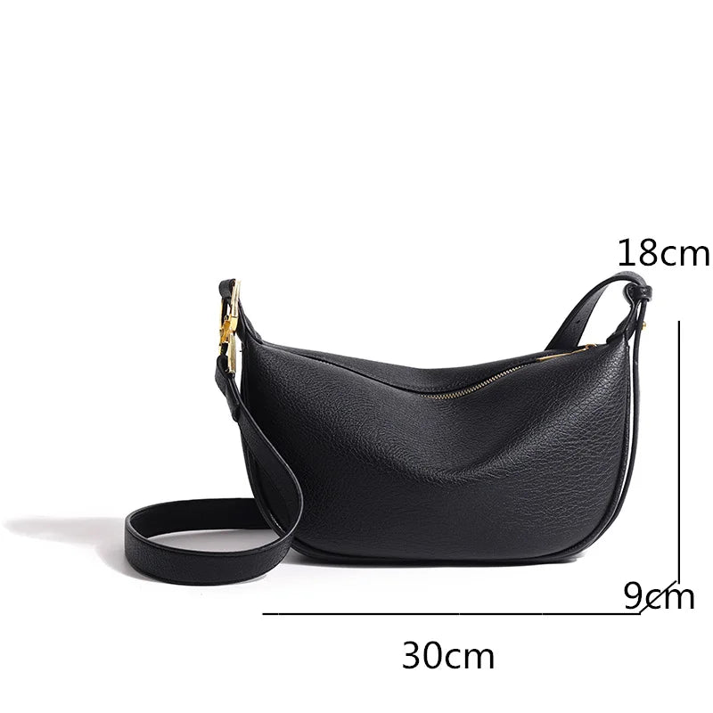 Large Capacity Leather Shoulder Crossbody Bag for Women Solid Cow Women Handbag