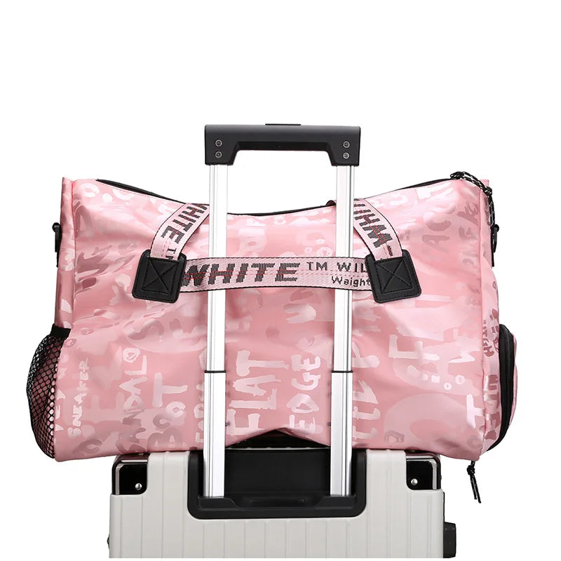 Graffiti Yoga Sports Bag with Shoes Large Capacity Outdoor Travel