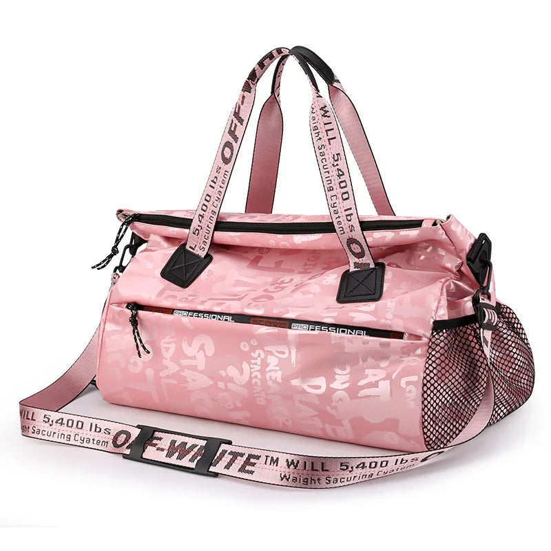 Graffiti Yoga Sports Bag with Shoes Large Capacity Outdoor Travel
