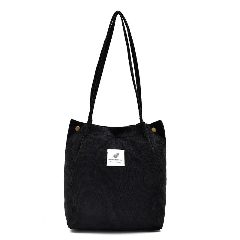 Large Capacity Corduroy Shoulder Bag Casual Totes