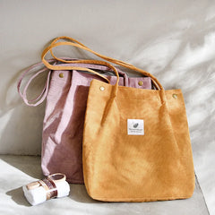 Large Capacity Corduroy Shoulder Bag Casual Totes