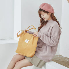 Large Capacity Corduroy Shoulder Bag Casual Totes