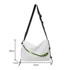 Large Capacity Handbag Men Women Shoulder Tote Bag with Green Ribbon