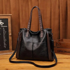 Large Capacity Soft Leather Shoulder Crossbody Bag Retro Tote Satchel Handbag