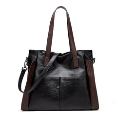 Large Capacity Soft Leather Shoulder Crossbody Bag Retro Tote Satchel Handbag
