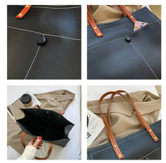 Large Capacity Quilted Shoulder Bag Women Vintage Tote