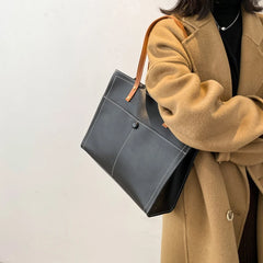 Large Capacity Quilted Shoulder Bag Women Vintage Tote