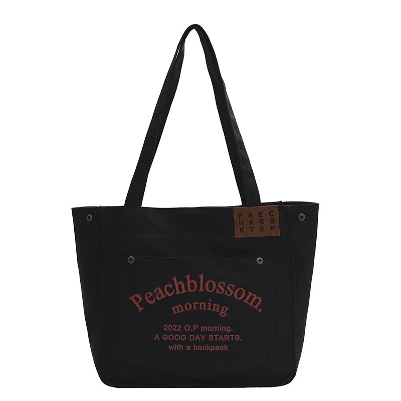 Large Capacity Shoulder Bags Canvas Tote Bags High Letter Vintage