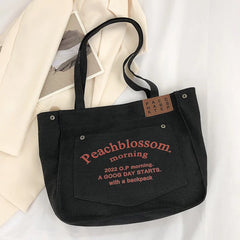 Large Capacity Shoulder Bags Canvas Tote Bags High Letter Vintage