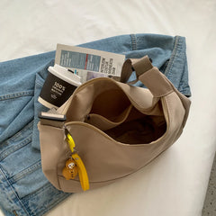 Large Capacity Hobo Shoulder Bag with Snowman Pendant Crossbody Bags for Women