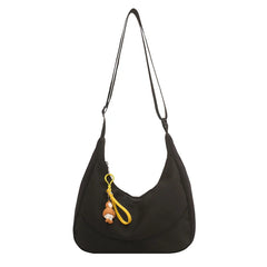 Large Capacity Hobo Shoulder Bag with Snowman Pendant Crossbody Bags for Women