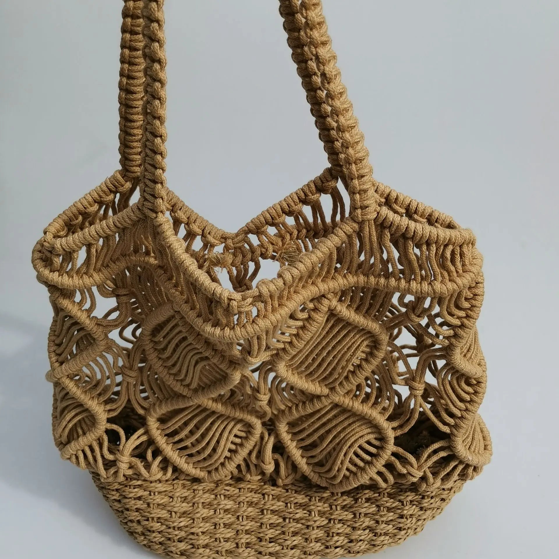 Hollow Straw Woven Women Shoulder Bag Beach Straw Tote Bag