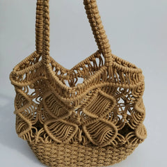 Hollow Straw Woven Women Shoulder Bag Beach Straw Tote Bag
