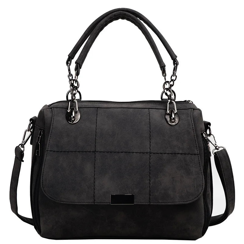 Large Capacity Ladies Frosted Retro Handbag Women's Shoulder Crossbody Bag