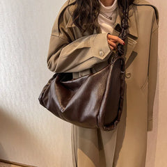 Large Capacity Vintage Leather Tote Bag for Women