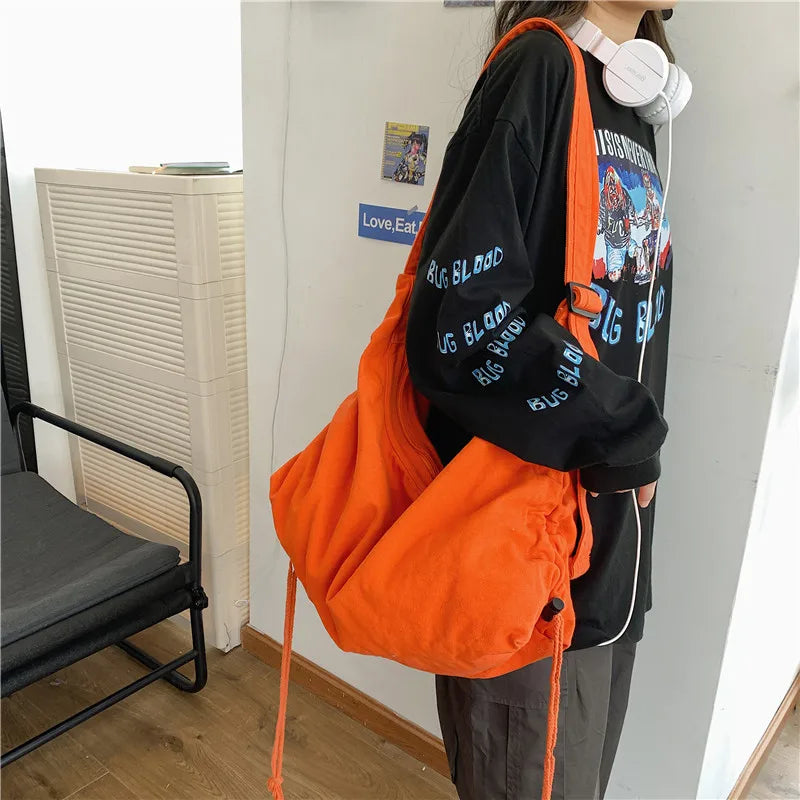 Canvas Shoulder Bag South Korea Style Hobos