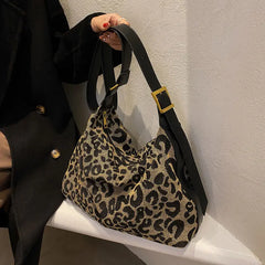 Leopard Shoulder Bags Women Crossbody Canvas Handbags Harajuku Totes