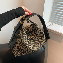 Leopard Shoulder Bags Women Crossbody Canvas Handbags Harajuku Totes