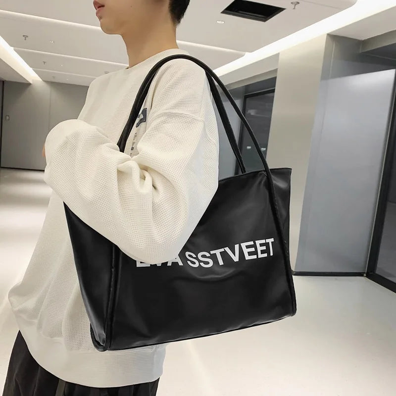 Large Capacity Letter PU Tote Bags for Women Street Travel Ladies Handbags