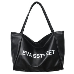 Large Capacity Letter PU Tote Bags for Women Street Travel Ladies Handbags