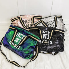 Large Capacity Sequin National Tote Shoulder Bag Women Messenger Bag