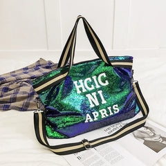 Large Capacity Sequin National Tote Shoulder Bag Women Messenger Bag