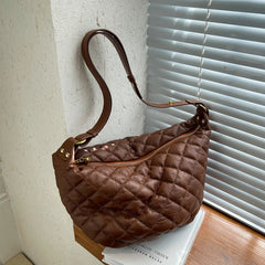 Large Capacity Cotton Shoulder Bag Winter Ladies Hobo Crossbody Travel Handbag