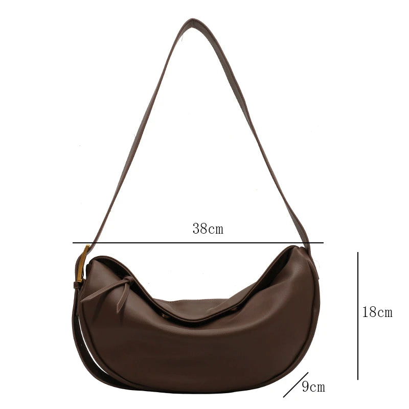Large Capacity Crossbody Bags for Women Retro Solid Handbags Soft Pu Leather Sho