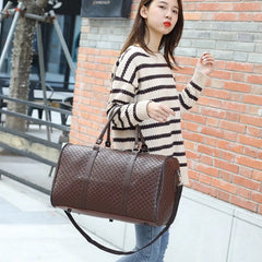 Waterproof PU Leather Travel Bag Shoulder Handbag Fitness Duffle Luggage