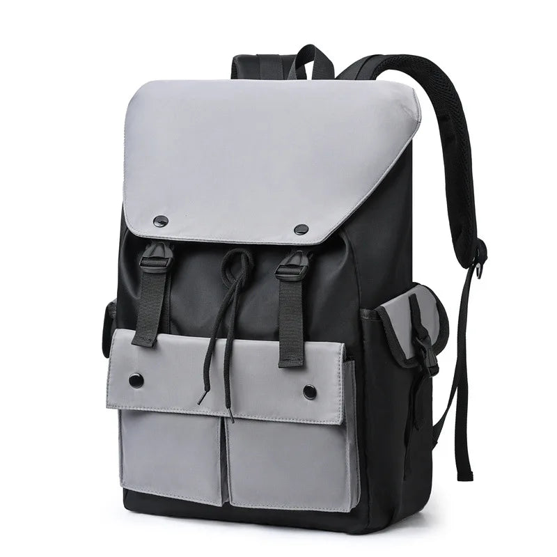 Large Capacity Men Backpack Laptop 15.6 Inch Water Proof Oxford Gray