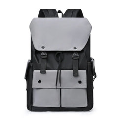 Large Capacity Men Backpack Laptop 15.6 Inch Water Proof Oxford Gray