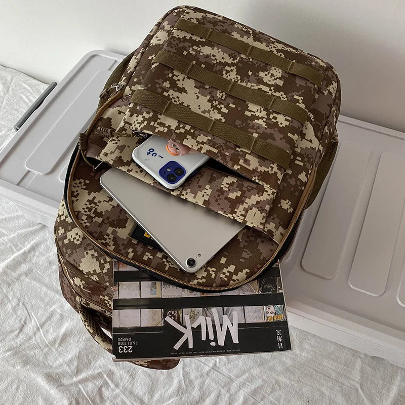 Large Capacity Camo Backpack Waterproof Outdoor Travel Bag