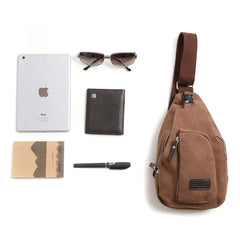 Men Chest Bag Single Shoulder Back Bag Canvas Travel Crossbody
