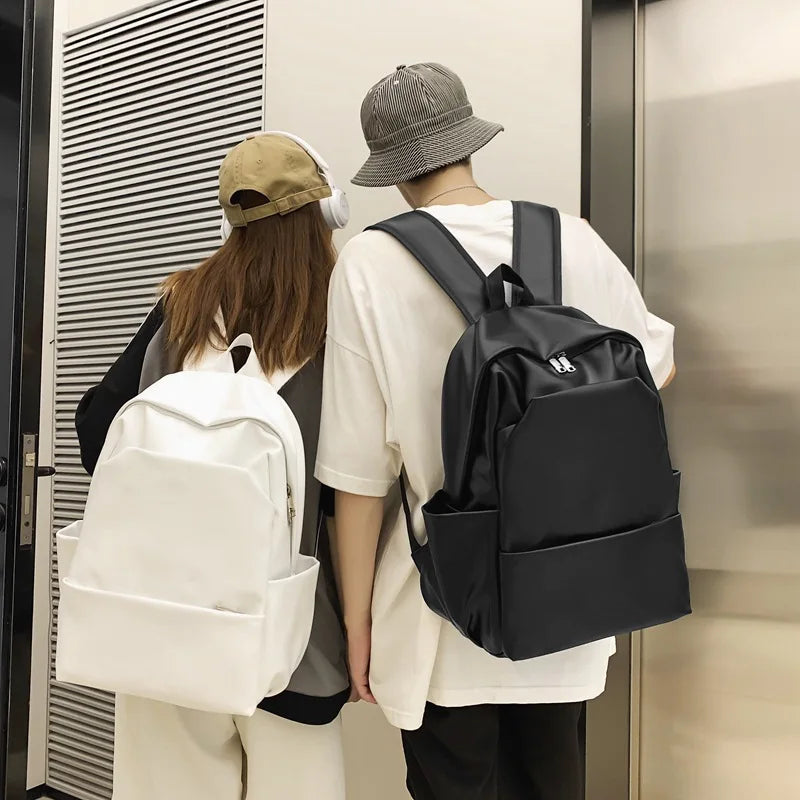 Large Capacity Outdoor Travel Leather Backpacks BookBags School Backpack